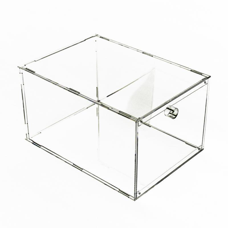 Custom Transparent Clear Foldable Drop Front Acrylic Plastic Detachable Sneaker Box High-Heel Shoes Display Box