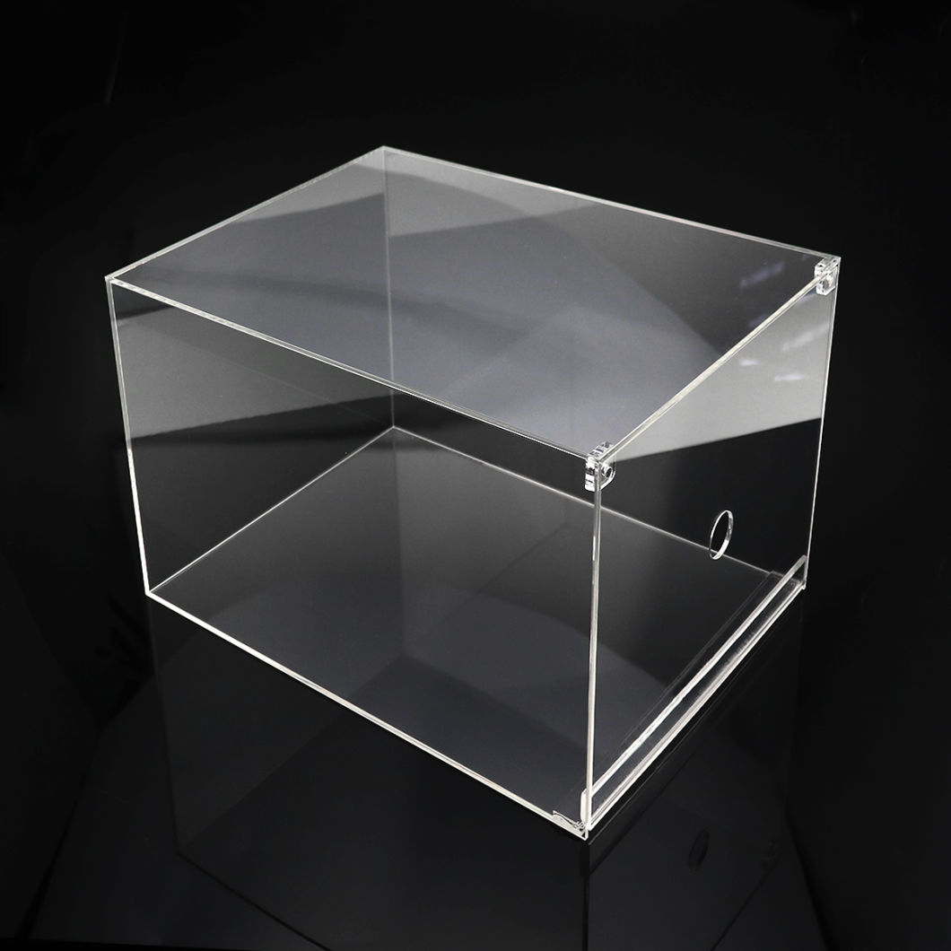 Shoes Display Storage Packing Packaging Showcase Magnets Clear Acrylic Plastic Shoe Box