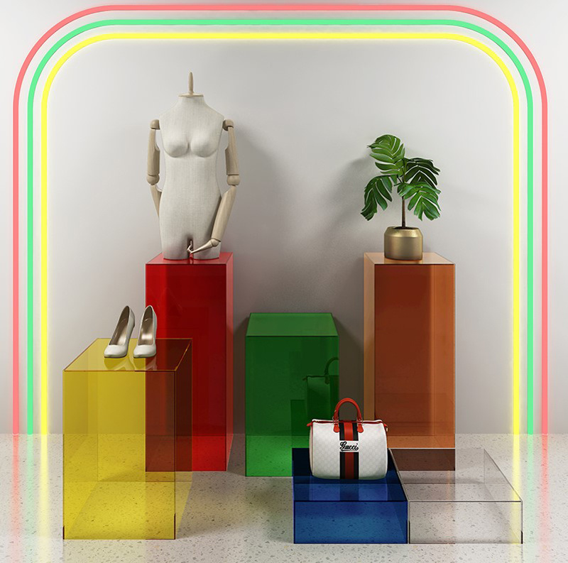 Colorful Acrylic Shop Window Display
