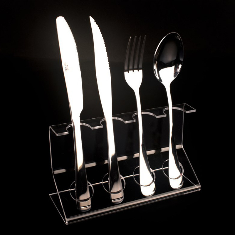 Acrylic Souvenir Spoon Organizer Knife Fork Storage Holder Rack Display Case