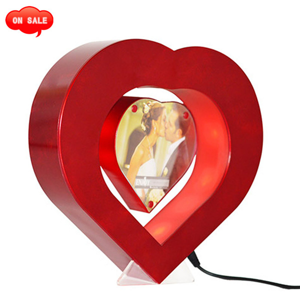 Home Decoration Promotion Gift Heart Acrylic Photo Frame /Plastic Magnetic Picture Frame