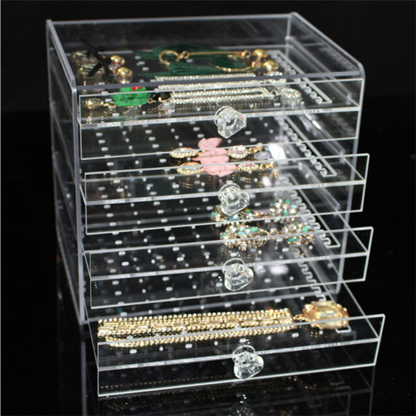 Acrylic Jewelry Organizer Storage Box Earring Display