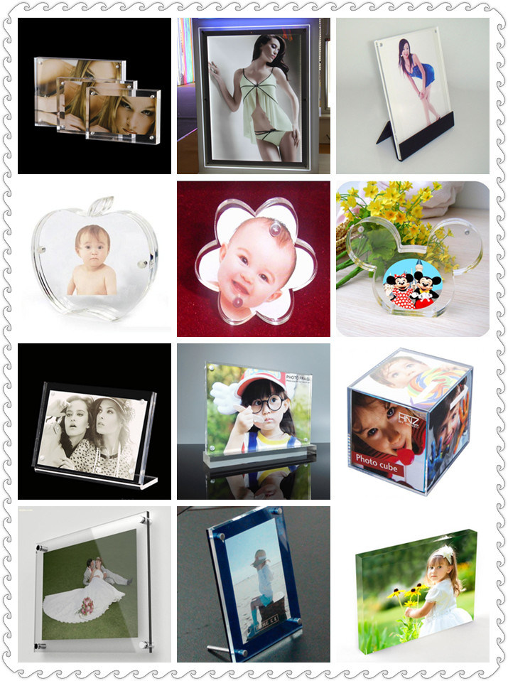 Acrylic Picture Frame Stand, Acrylic Sandwich Photo Frame with Screws