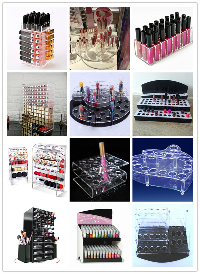 Spinning Lipstick Tower Premium Acrylic Rotating Lipgloss Holder Makeup Organizer