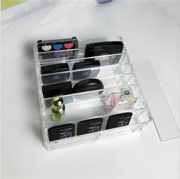 Acrylic Cosmetics Storage Display Eyeshadow Palette Makeup Organizer with Removable Dividers