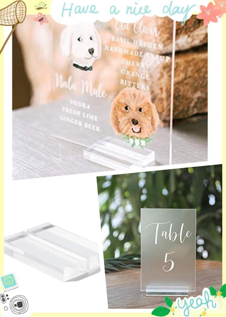 Acrylic Place Card Slot Stand Acrylic Table Sign Acrylic Stand Wedding