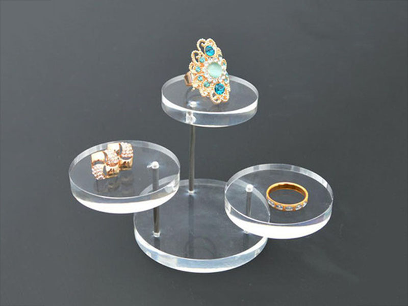 Round acrylic diamond ring display stand display