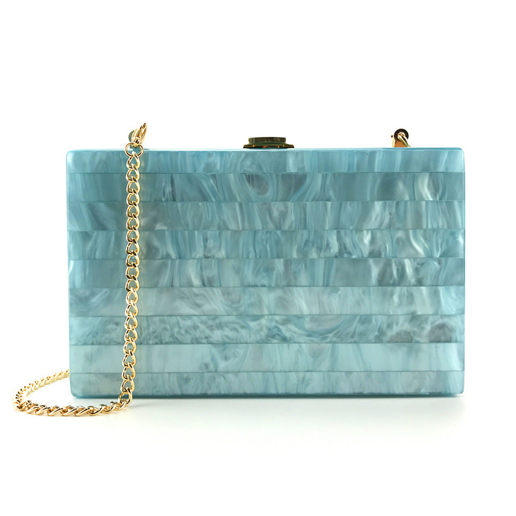 Blue Luxurious Lady Acrylic Clutch Bag