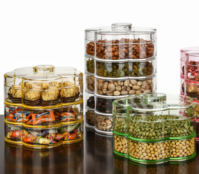 Stackable Clear Acrylic Nut Organizer Candy Box