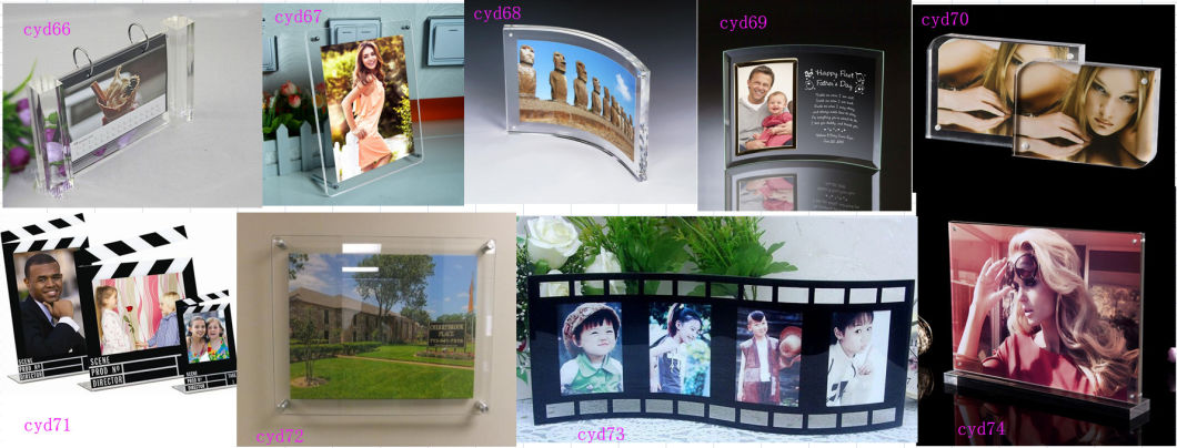 Black Acrylic Film Strip Standing Wallet Size Photo Frame, Holds Two 2.5" X 3.5" Photos