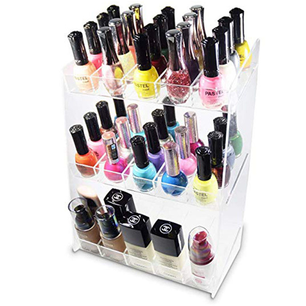 Elegant 3-Tie Acrylic Nail Polish Display Rack