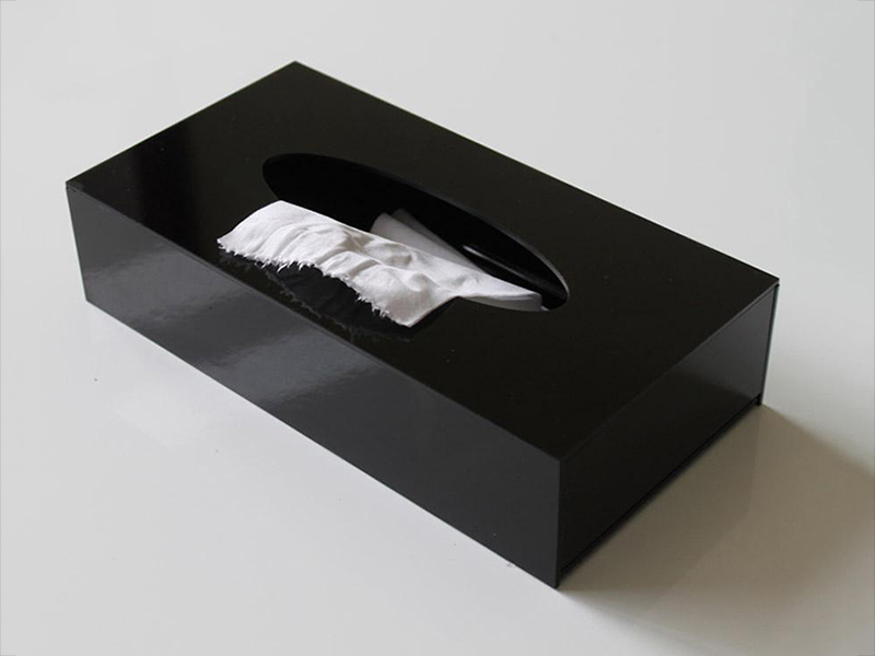 Vilnius black acrylic tissue box ordered display