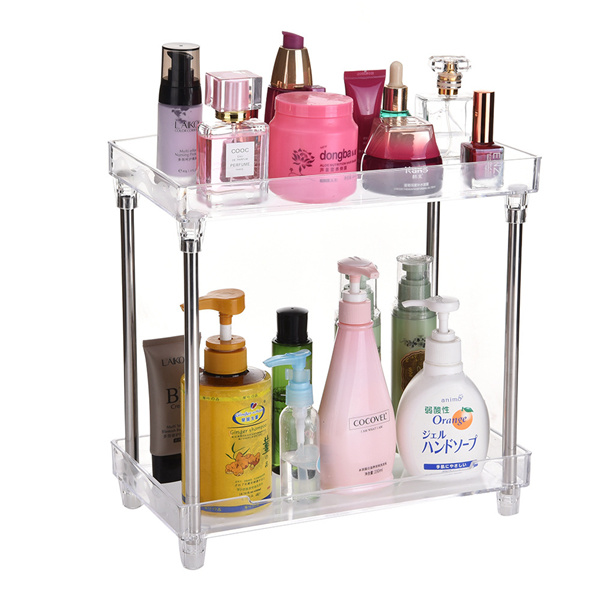 Plastic Waterproof Makeup Organizer Cosmetics Storage Box Bathroom Display Rack