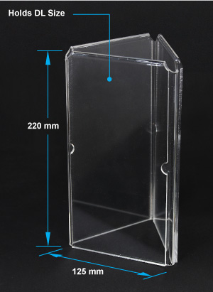 Clear cheap acrylic menu holder with three sides