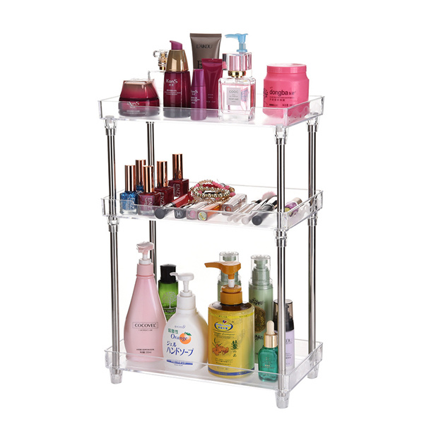 Plastic Waterproof Makeup Organizer Cosmetics Storage Box Bathroom Display Rack