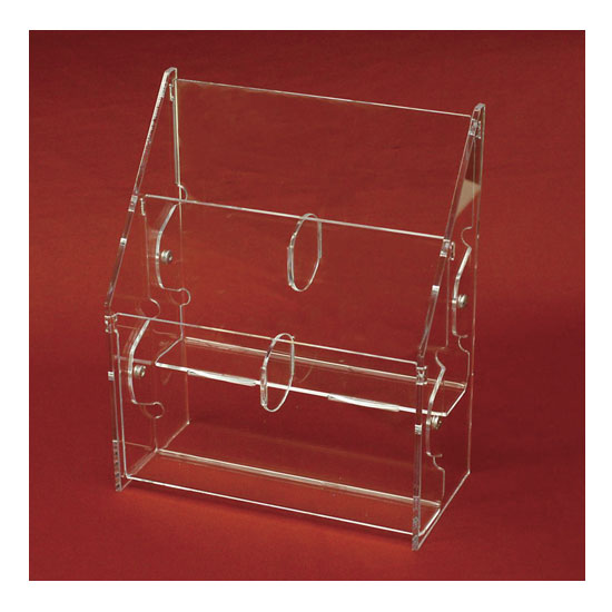 4 Pocket Tiered Brochure Holder for 4&quot;W x 9&quot;H tri-fold brochures