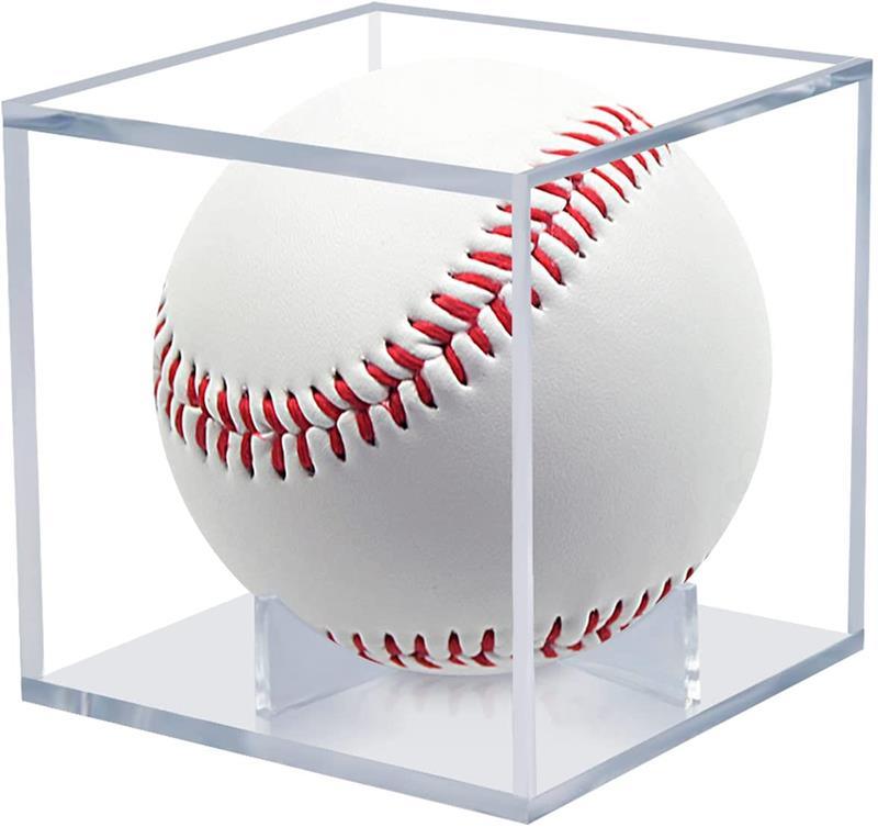 UV Protected Acrylic Cube Clear and Square Baseball Display Holder Memorabilia Display Box