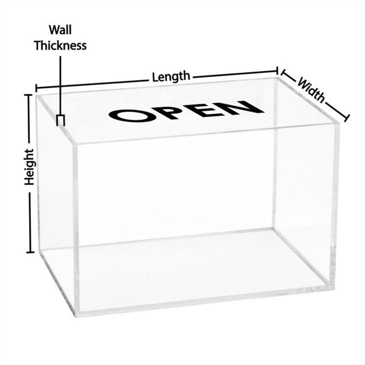 Custom Made Large High Transparency Versatile Design Display Case 5 Sided Acrylic Box