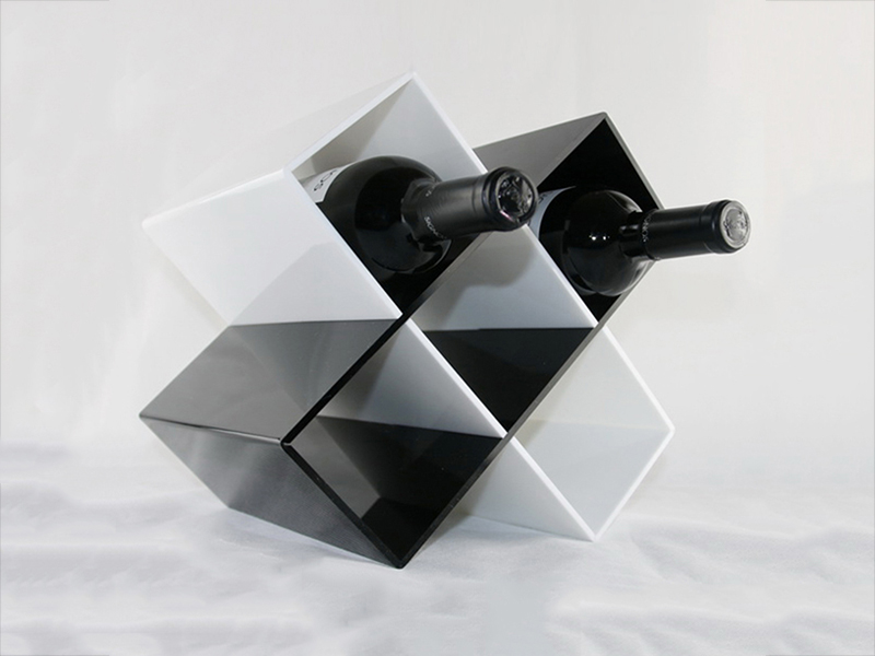 Black and white acrylic wine display stand display