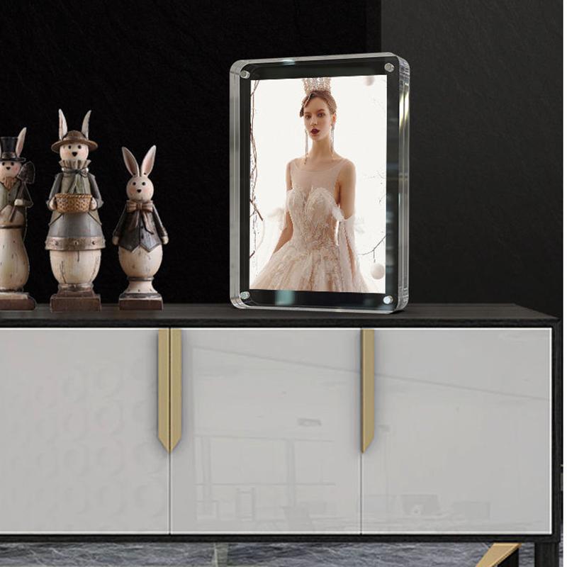 Wholesale Table Display Stand Clear Acrylic Magnetic Photo Picture Frame