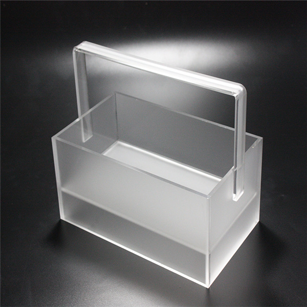 Acrylic Plastic Cosmetics Storage Box Beauty Case Makeup Organizer with Handle