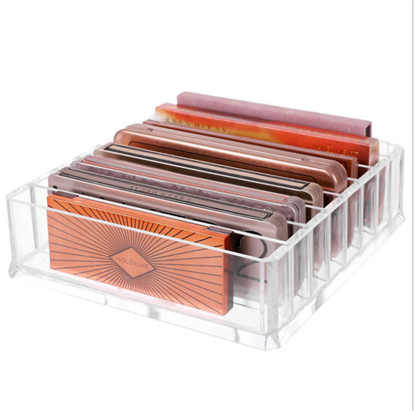 Acrylic Cosmetics Storage Display Eyeshadow Palette Makeup Organizer with Removable Dividers