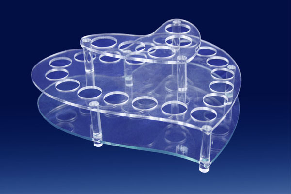 Heart Shape Clear Acrylic Cosmetic Display，Plexiglass Makeup Holder