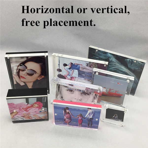 Home Decoration Promotion Gift Acrylic Block Craft/Magnet Photo Frame /Plastic Picture Frame