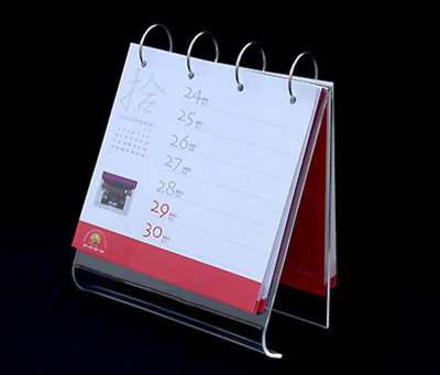 Acrylic desktop calendar stand with 12 cardboards