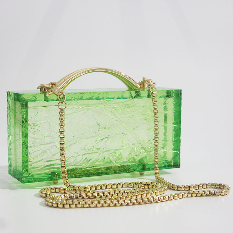 Transparent Fluorescent Green Acrylic Chain Bag