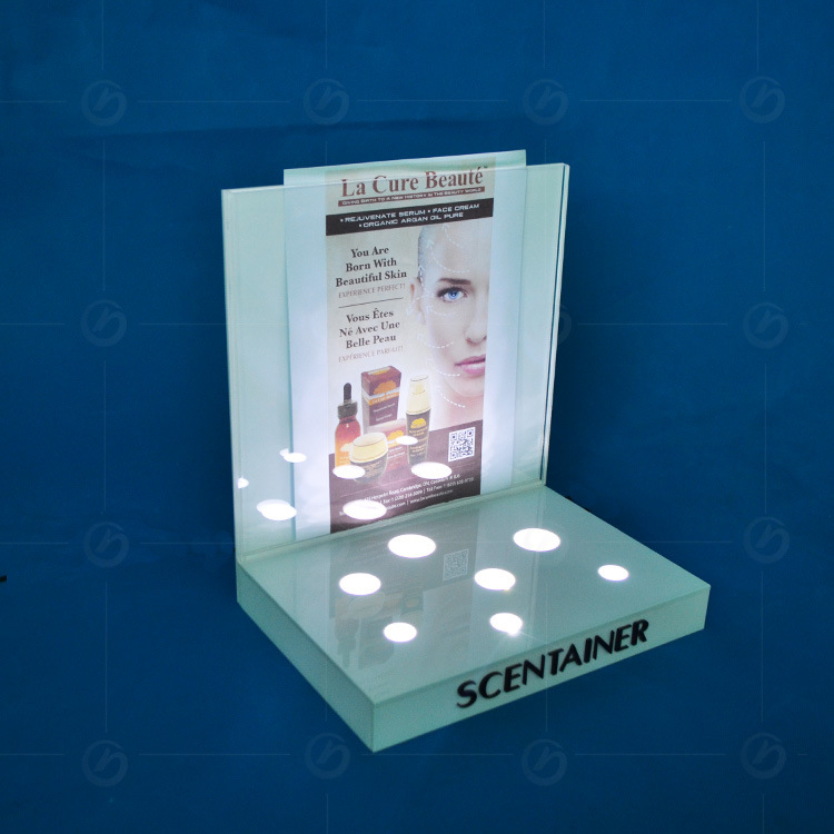 Acrylic Cosmetic Display Stand, Makeup Organizer, Skincare Bottle Fixture, Counter Top Display for Cosmetics