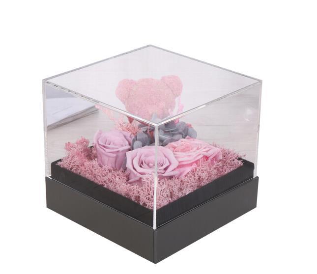 New Design Acrylic Square Rose Flower Box