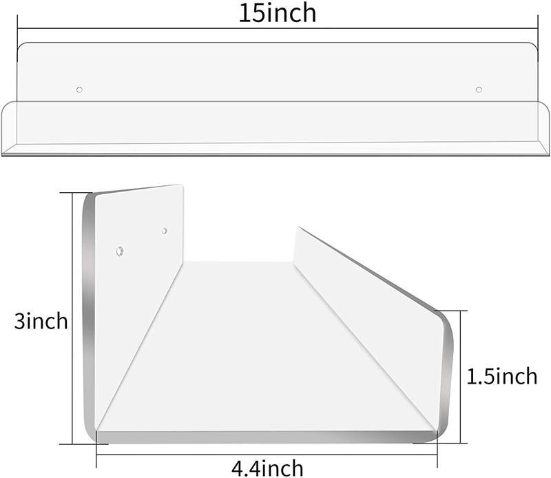 Custom Acrylic Floating Shelves Display Ledge Wall Mounted Storage Shelf