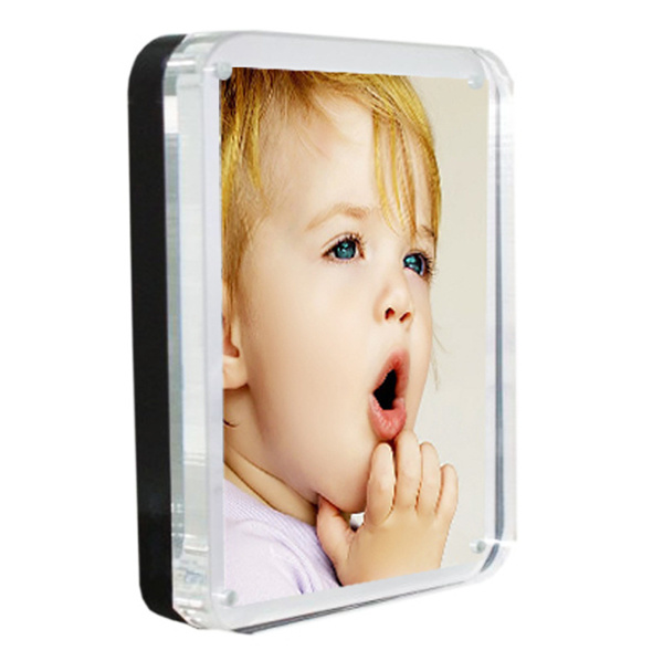 Round Corner Polished Countertop Magnet Acrylic Photo Picture Frame for Promotion Gift