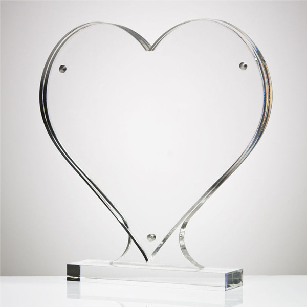 Magnetic Double Sided Clear Acrylic Heart Shaped Photo Frame for Promotion Gift