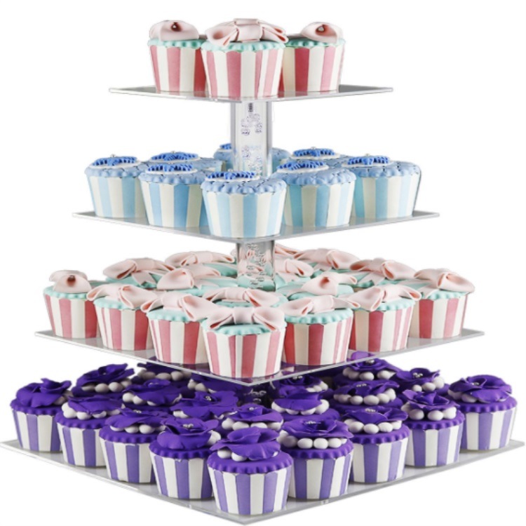 Multi Tier Clear Square Acrylic Cake Stand