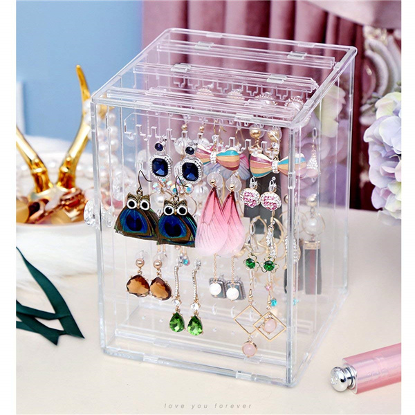 Acrylic Jewelry Organizer Storage Box Earring Display