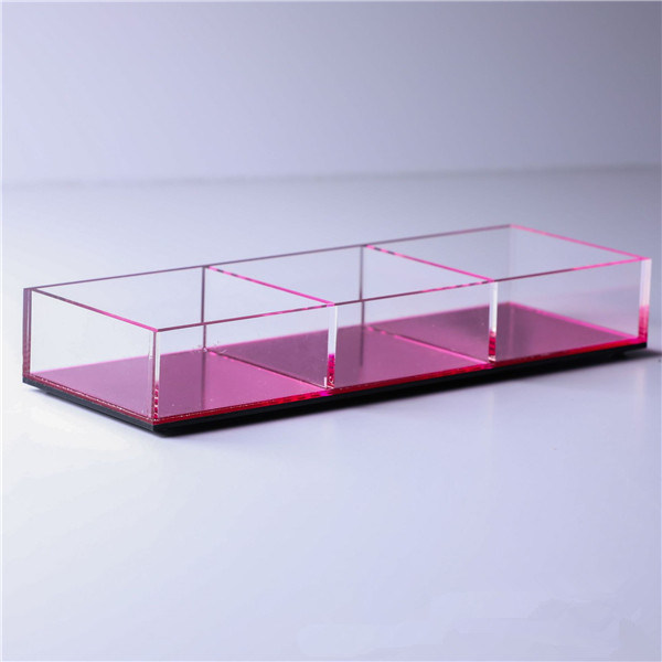 4-Section Acrylic Vanity Tray Jewelry Storage Box, Acrylic Serving Tray