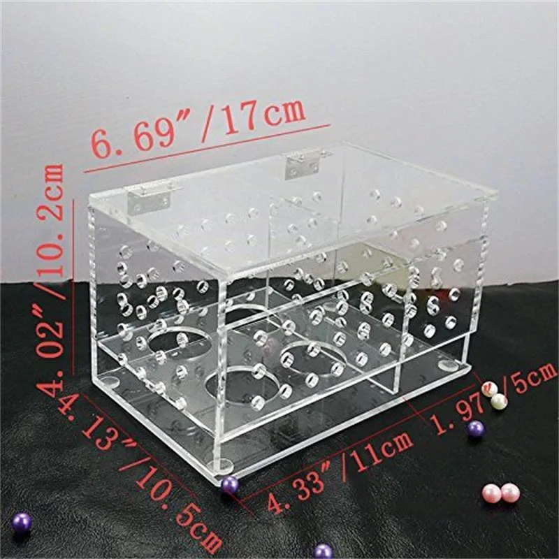 Customized High Transparent Acrylic Cosmetics Storage Box Acrylic Sponge Storage Box