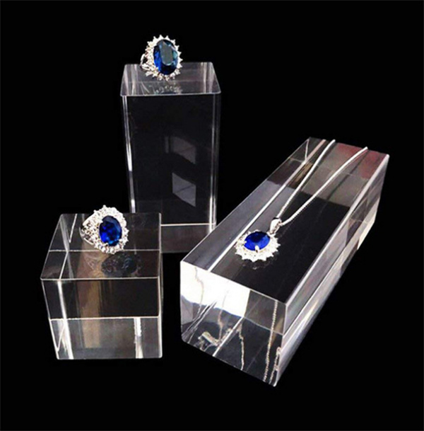 Clear Acrylic Jewelry Display Block for Ring Necklace Bracelet Watch