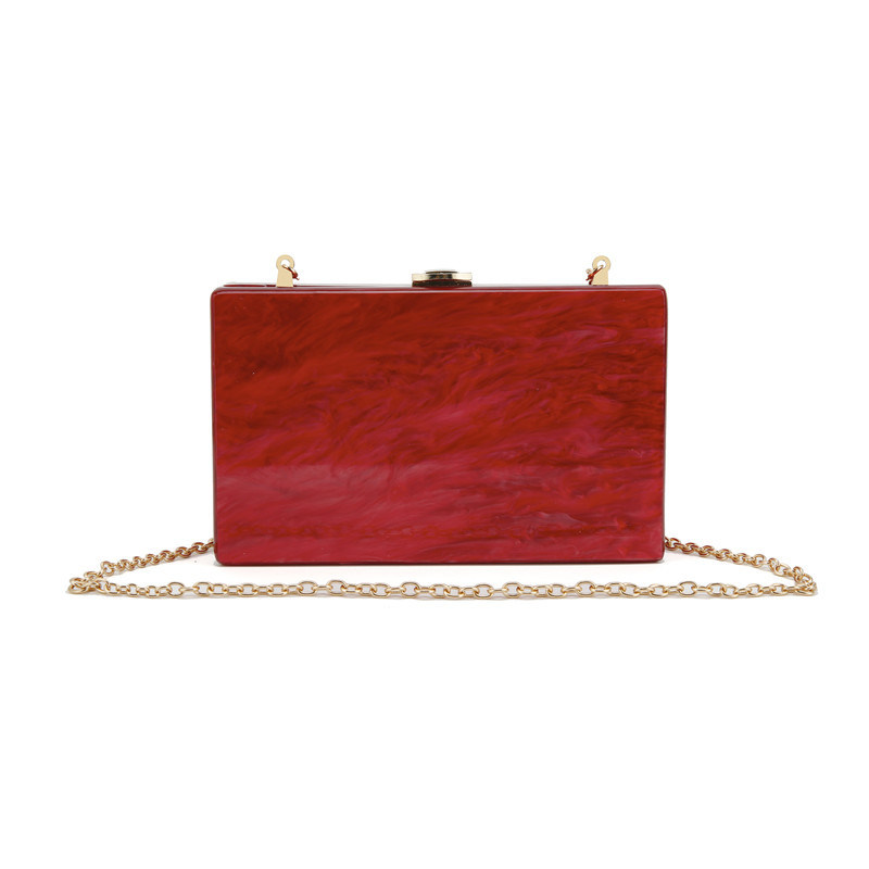 Luxurious Women Red Acrylic Clutch Bag