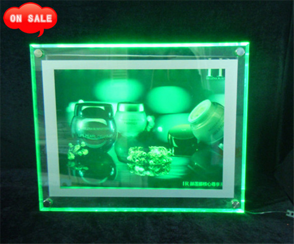 Promotion Gift Acrylic Illuminated LED Picture Frame/Plastic PMMA Poster Photo Frame