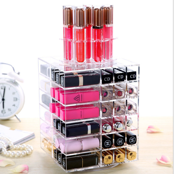 Beautiful 360 Degree Rotating Makeup Organiser Storage Acrylic Lipstick Display Stand