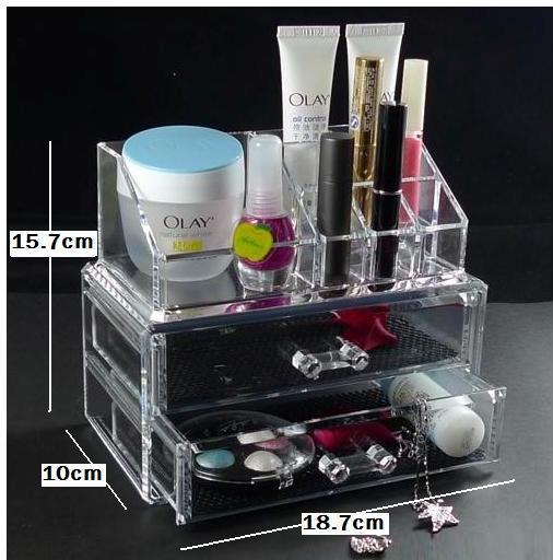 Acrylic cosmetic organizer