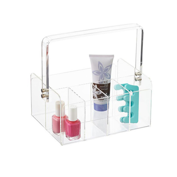 Acrylic Plastic Cosmetics Storage Box Beauty Case Makeup Organizer with Handle