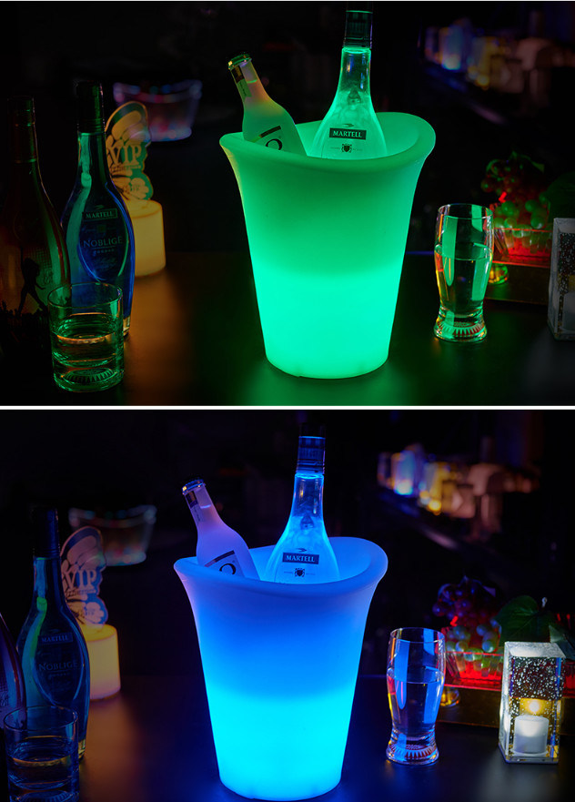 Acrylic Plastic Beer Ice Bucket with LED Light