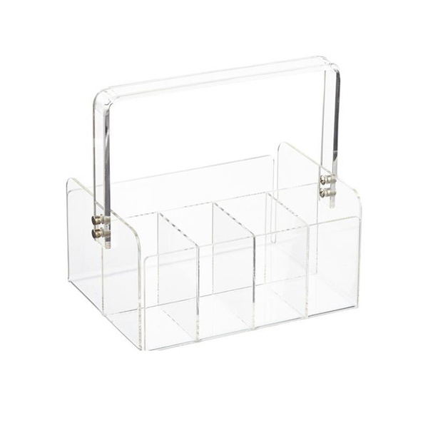 Acrylic Plastic Cosmetics Storage Box Beauty Case Makeup Organizer with Handle