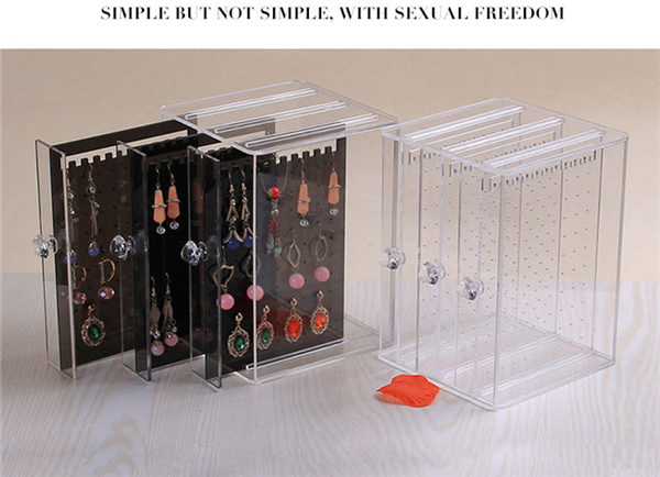 Acrylic Jewelry Organizer Storage Box Earring Display