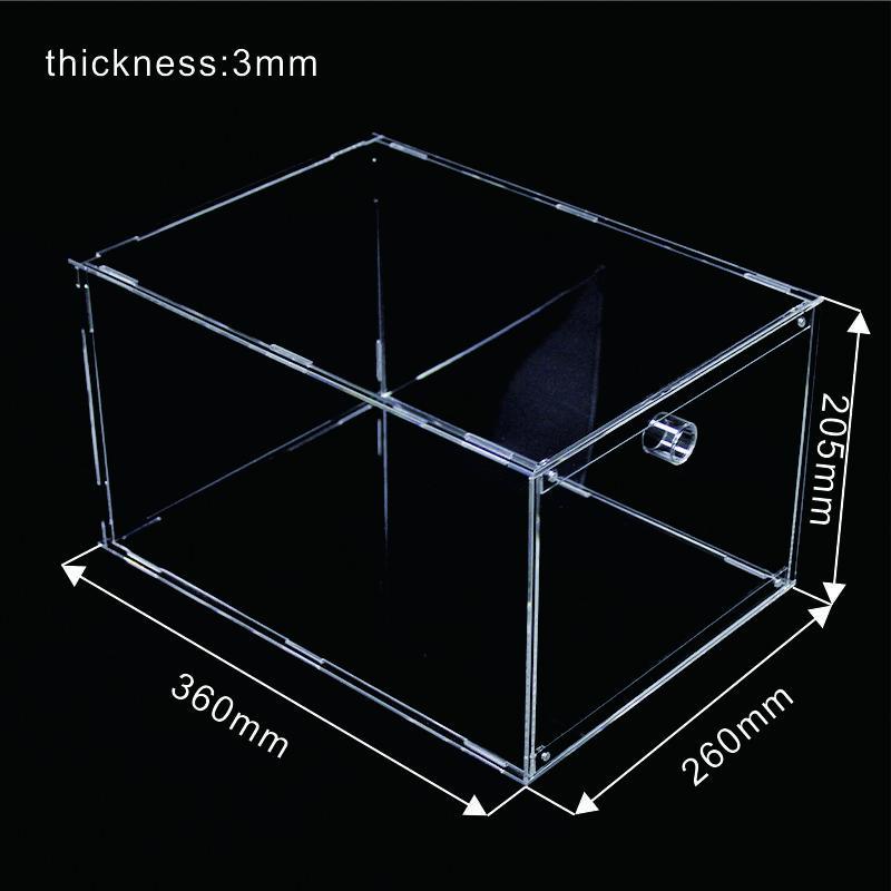 Custom Transparent Clear Foldable Drop Front Acrylic Plastic Detachable Sneaker Box High-Heel Shoes Display Box
