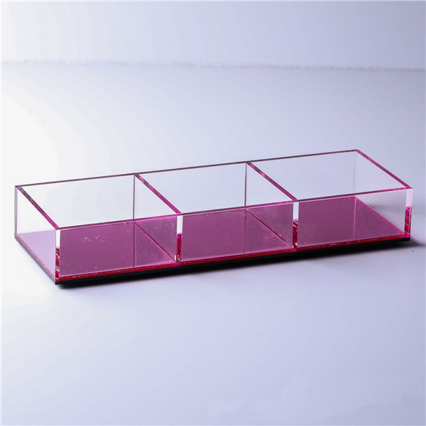 4-Section Acrylic Vanity Tray Jewelry Storage Box, Acrylic Serving Tray